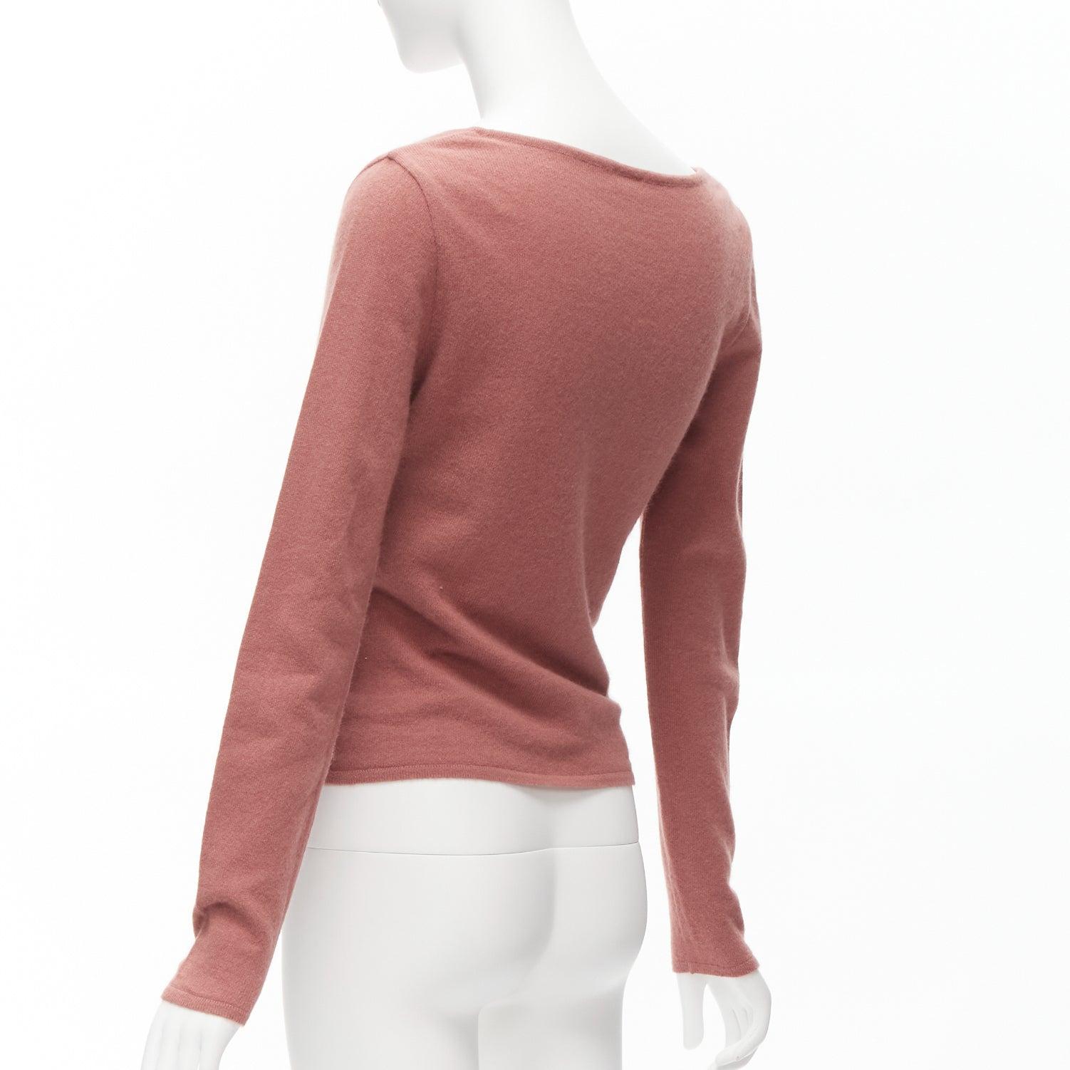 VALENTINO blush pink virgin wool blend twist front sweater top IT42 M For Sale 2