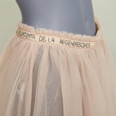 VALENTINO Blush Pleated Layered Mesh Tulle black embroidered midi skirt IT40 S