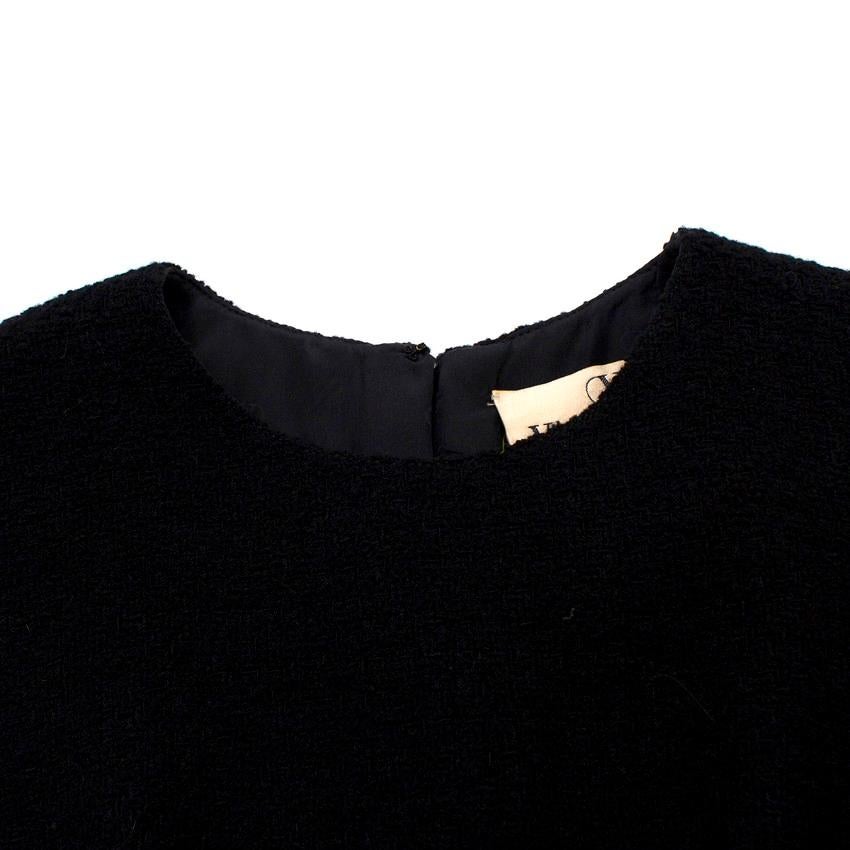 Valentino Boutique Black Fitted Wool Dress US 6 In Good Condition For Sale In London, GB