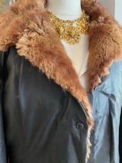 VALENTINO BOUTIQUE Black Leather Half Coat Vintage