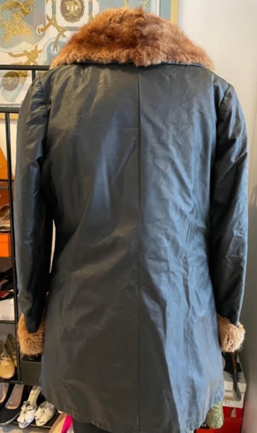 VALENTINO BOUTIQUE Black Leather Half Coat Vintage For Sale 4
