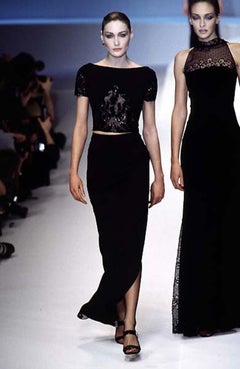 Valentino Boutique F/W 1996 Beaded Black Evening Ensemble