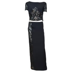 Valentino Boutique F/W 1996 Beaded Black Evening Ensemble