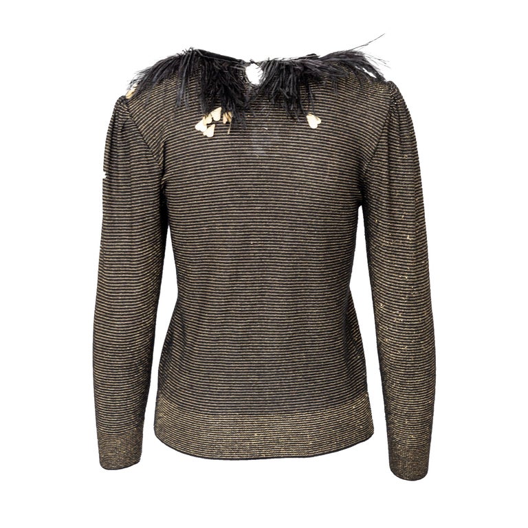 T-shirt VALENTINO Avec Plumes - Taille XS, Blanc, 100% Coton, Neuf Avec étiquettes (Prix Neuf: 2700$)