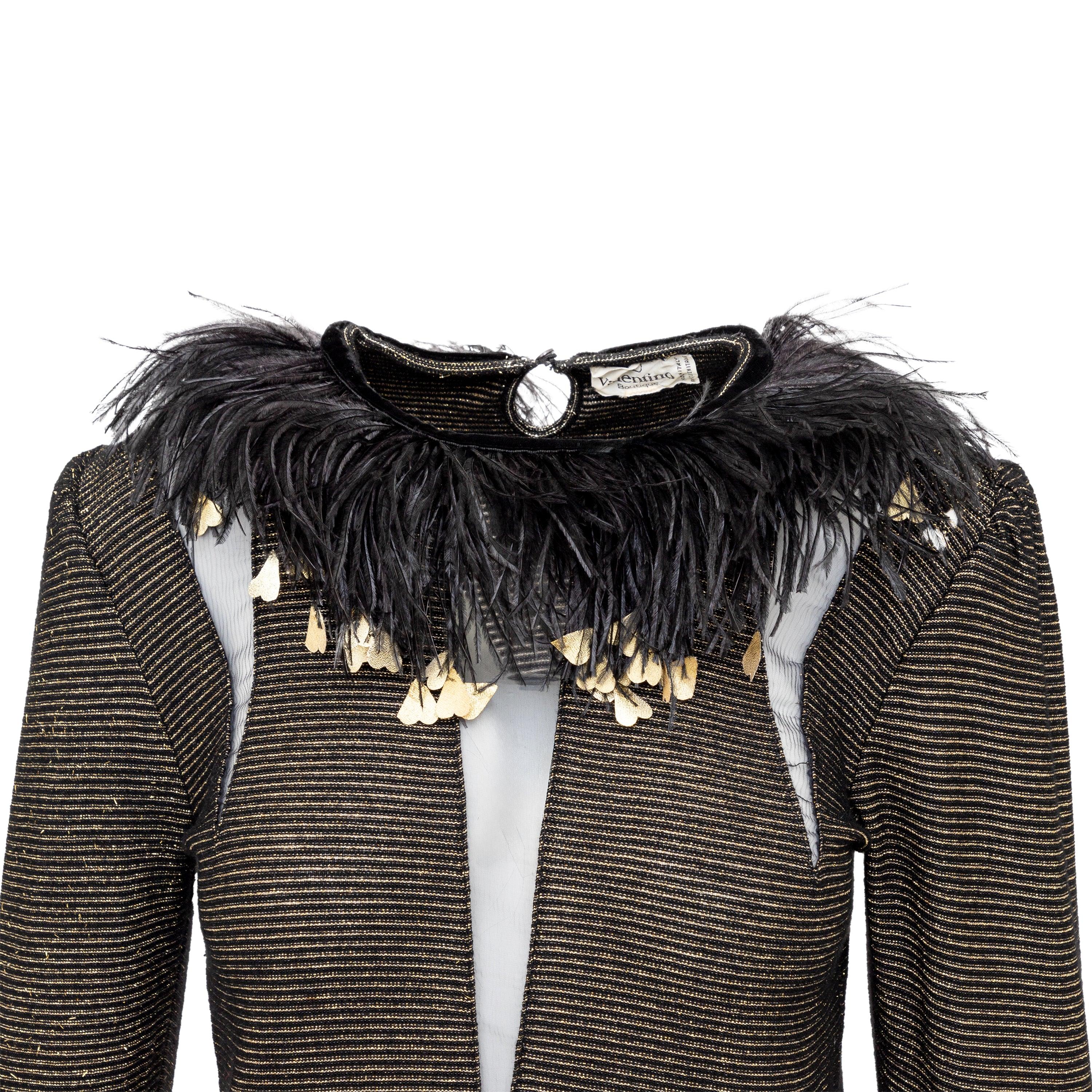 Valentino Boutique Feather Trim Top - '80s In Good Condition For Sale In Milano, IT