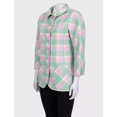 Valentino Boutique Green Plaid Cropped Coat US 6 / M