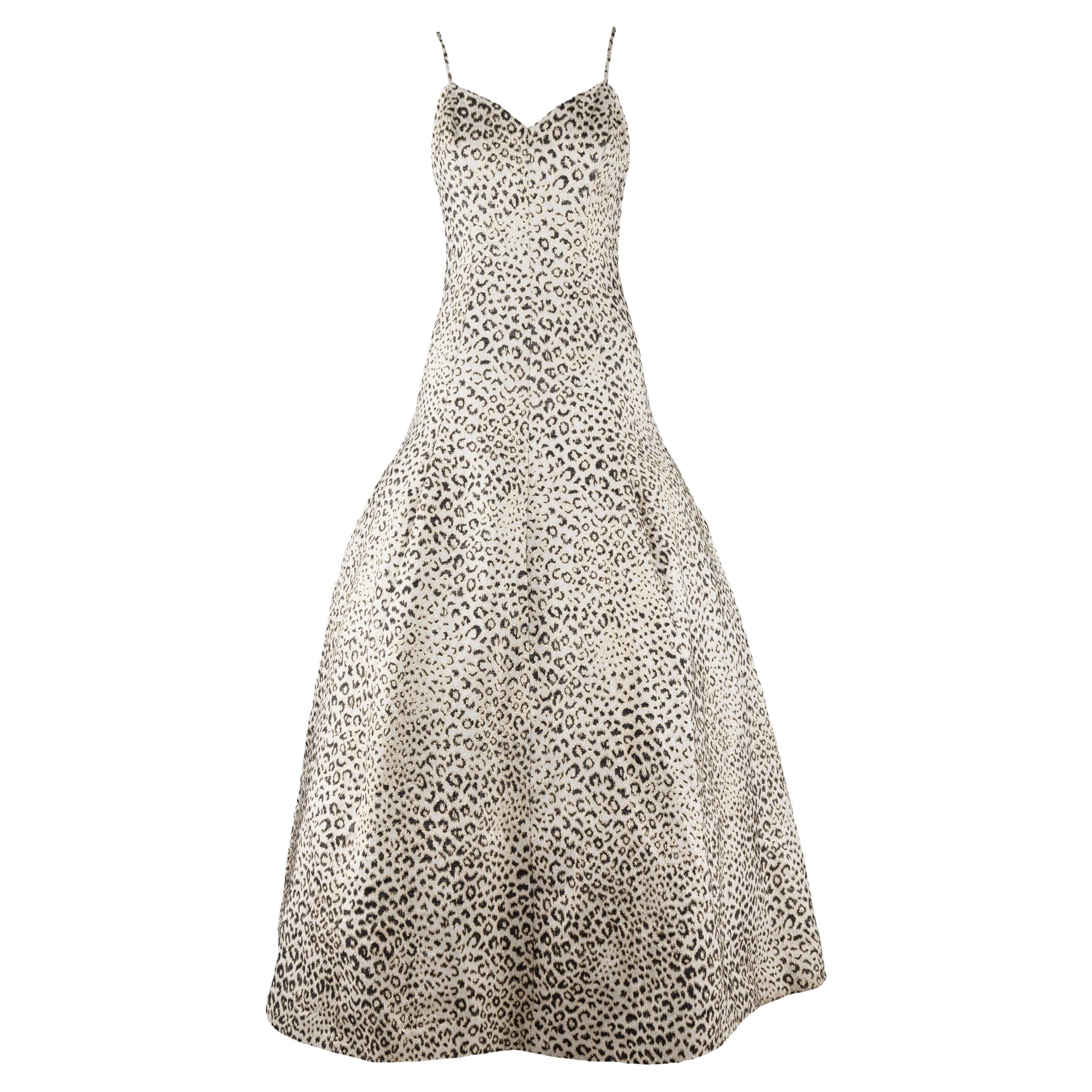 Valentino Boutique Leopard Printed Ball Gown For Sale