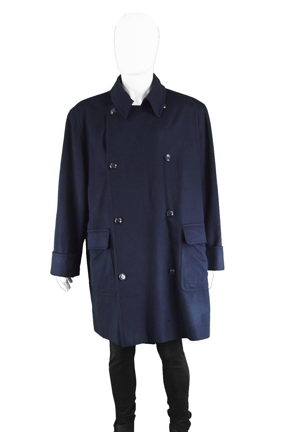 Valentino Boutique Men's Cashmere & Wool Vintage Cape Coat, 1980s In Good Condition In Doncaster, South Yorkshire