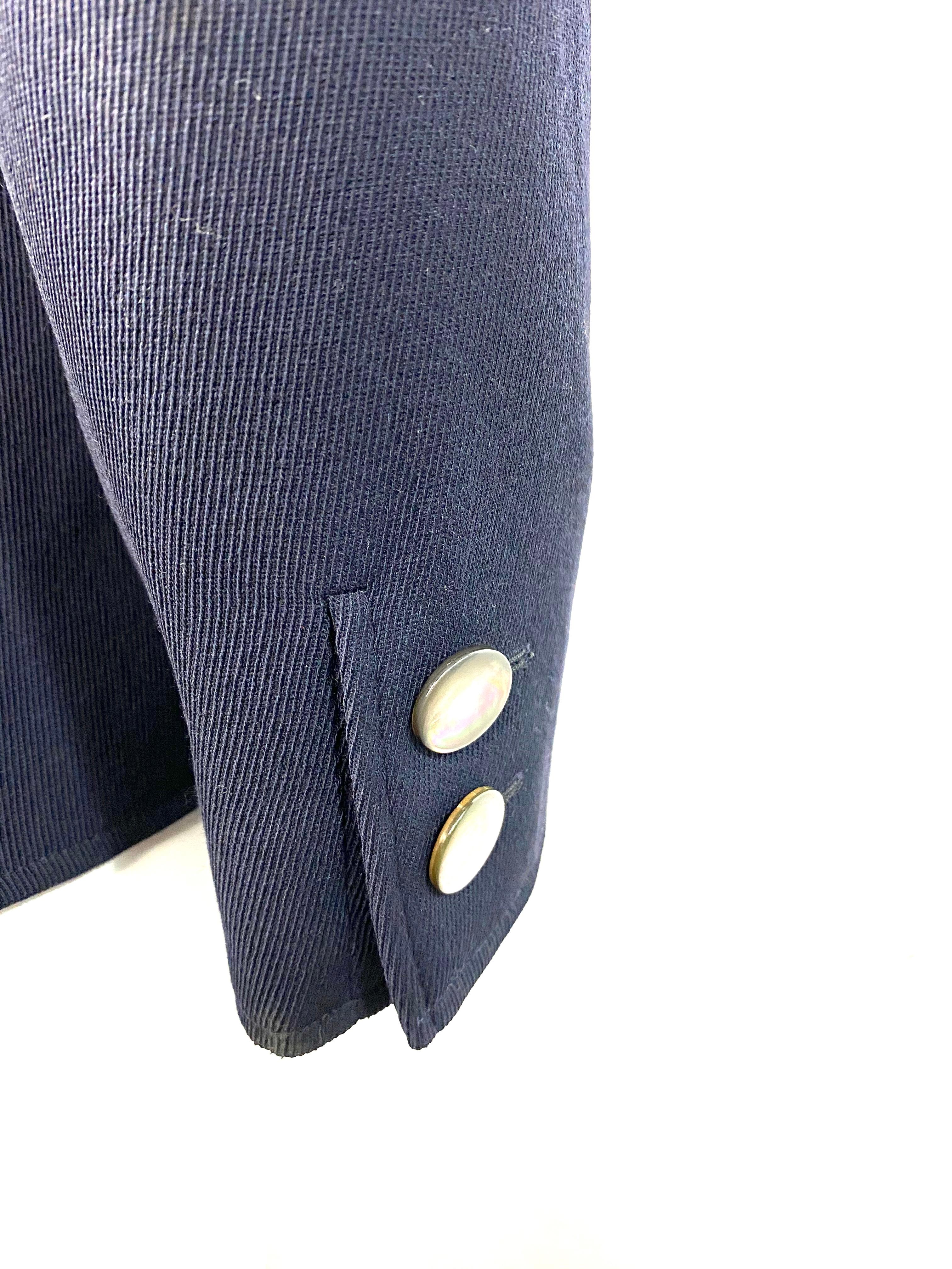 Valentino Boutique Navy Blazer Jacket Size 6 For Sale 4