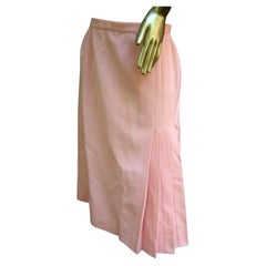 VALENTINO Boutique Pale Pink Wool Pleated Skirt c 1970s