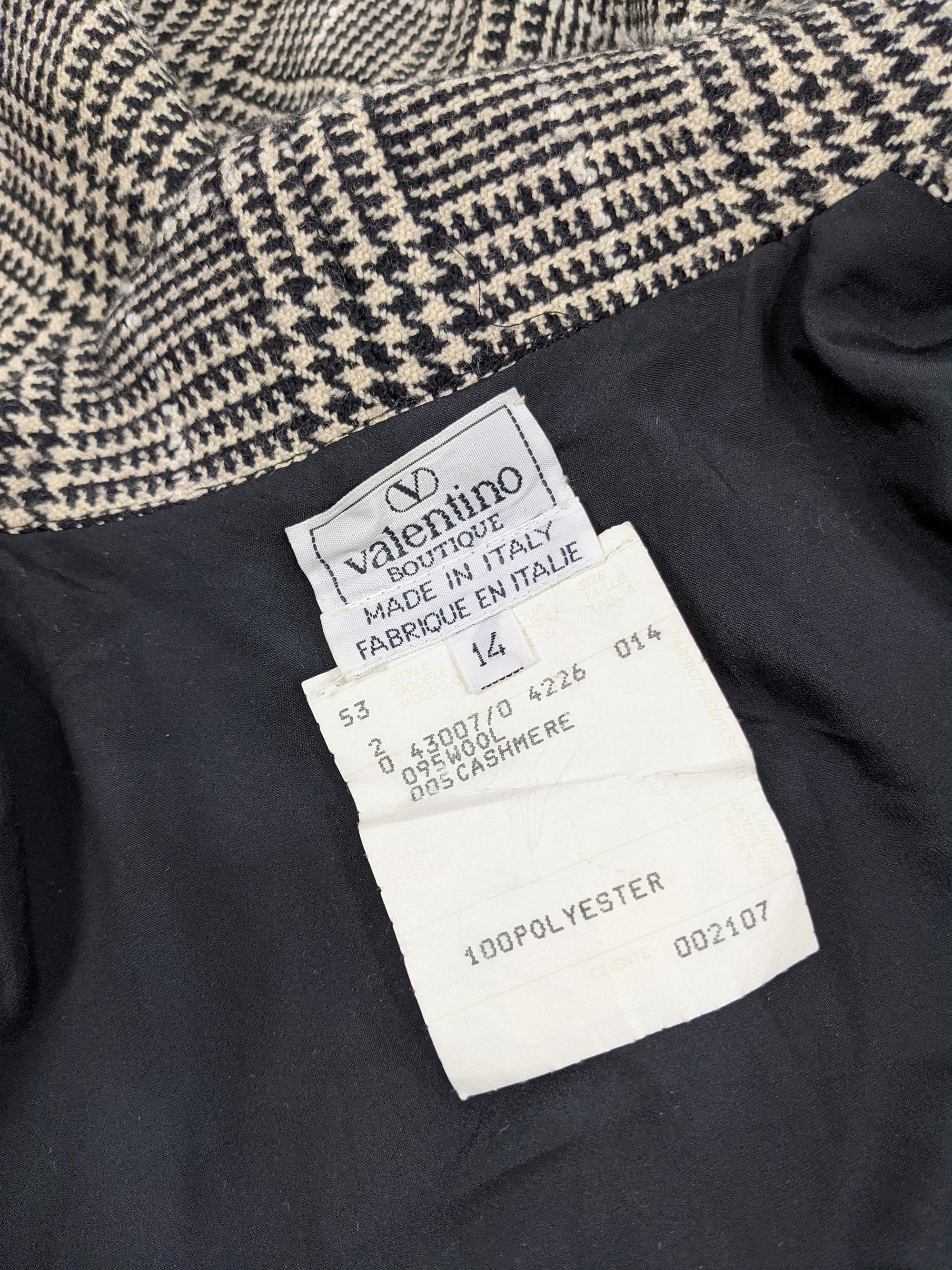 Women's Valentino Boutique Prince of Wales Check Jacket, 1980s For Sale