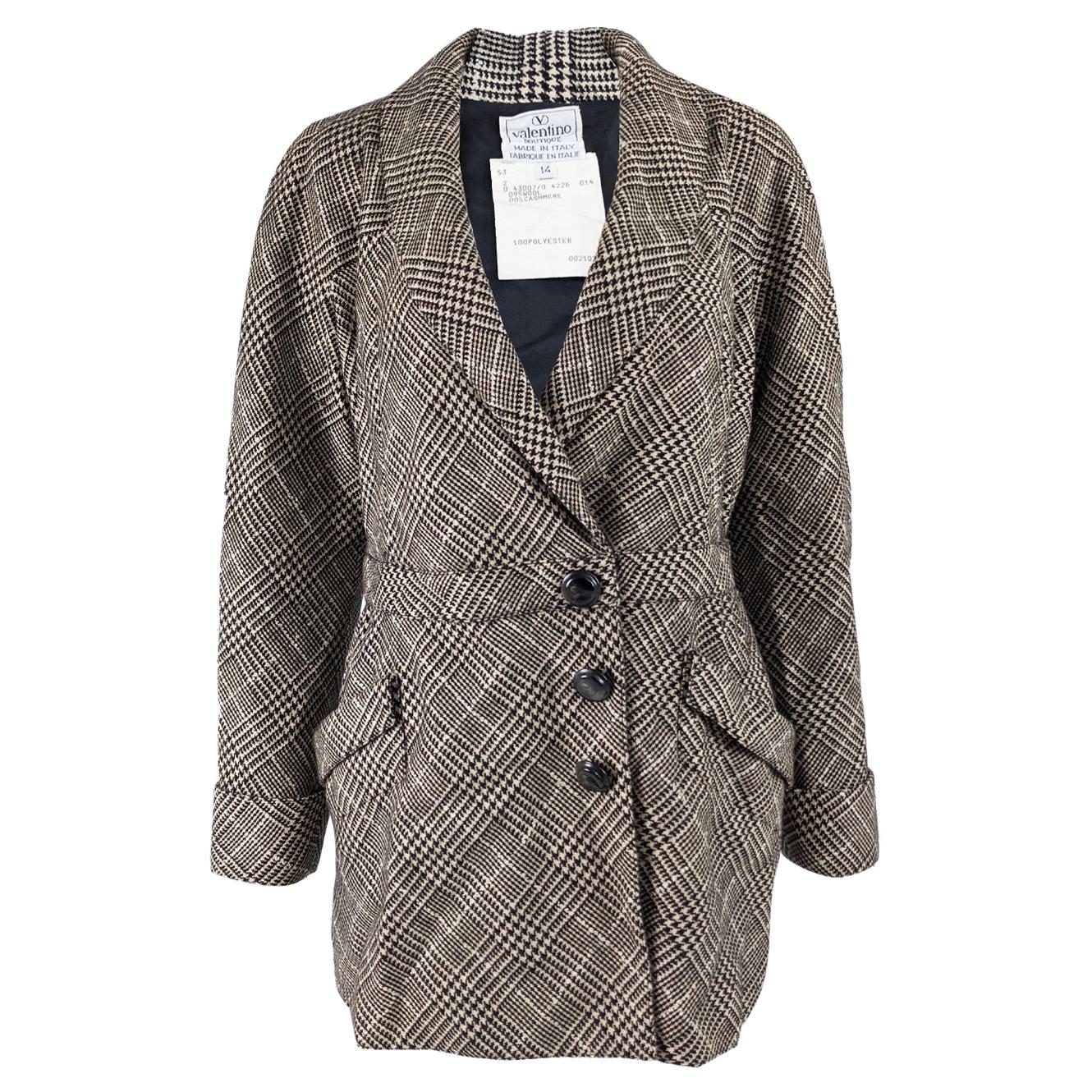 Valentino Boutique Prince of Wales Check Jacket, 1980s For Sale