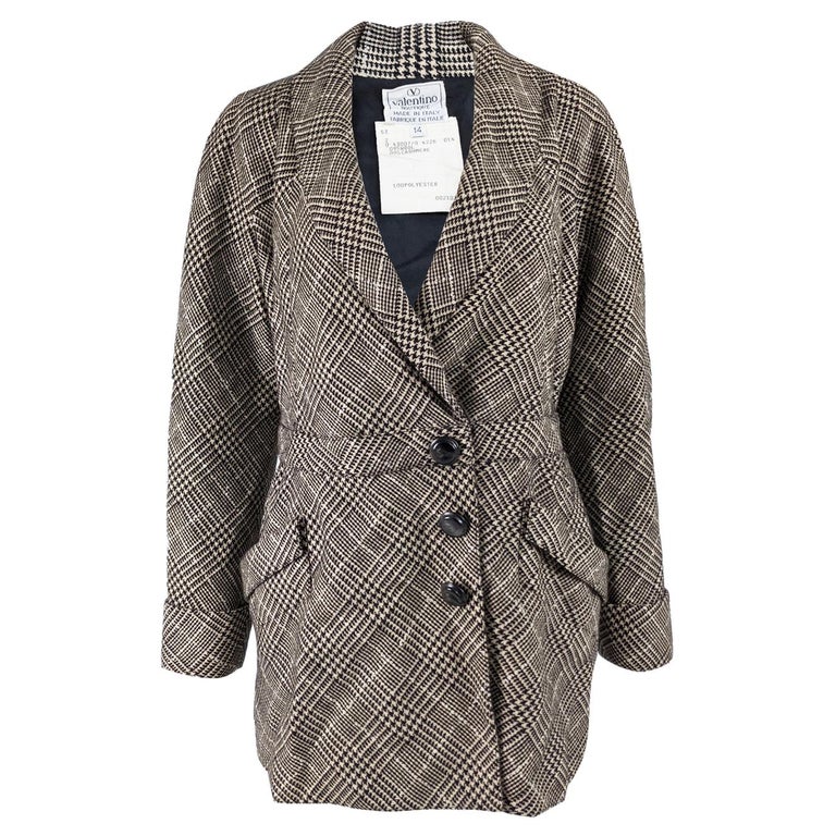 Valentino Boutique Prince of Wales Check Jacket, 1980s For Sale at 1stDibs