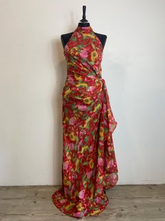 Valentino Boutique red dress with floral details.