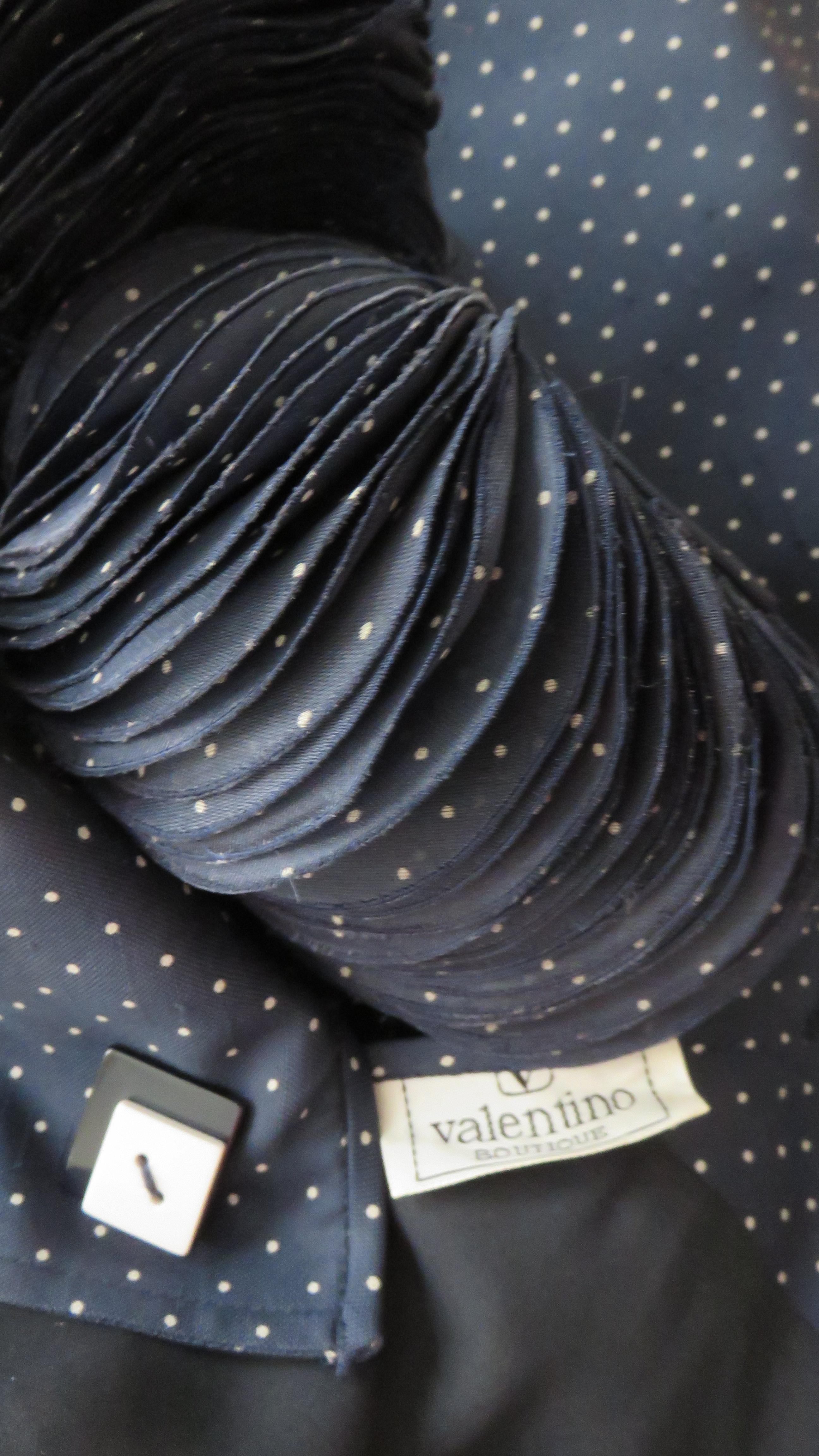 Valentino Boutique Disc Sleeve Silk Dress 1980s For Sale 11