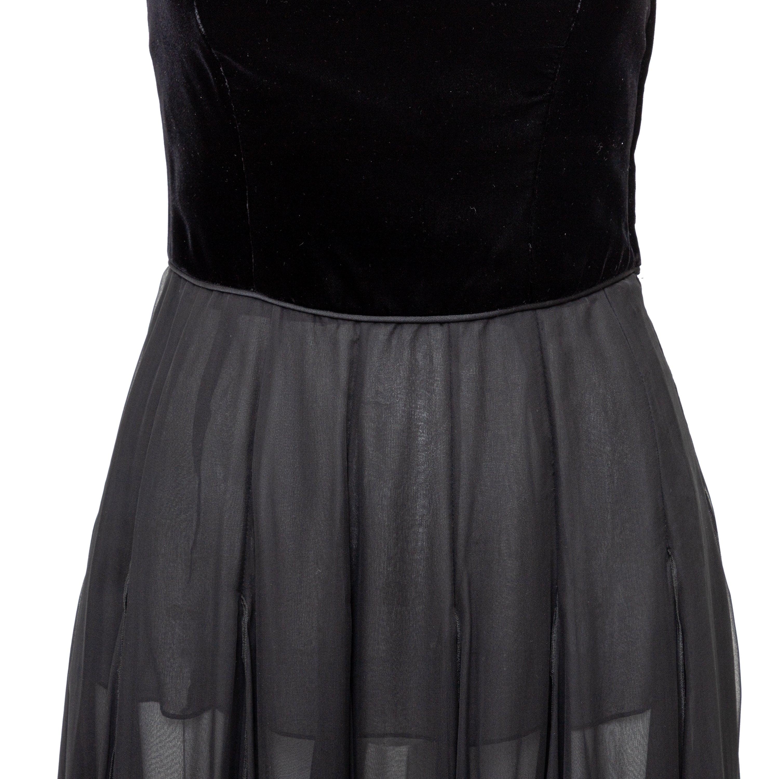 Valentino Boutique Velvet and Chiffon Dress - '90s In Good Condition For Sale In Milano, IT