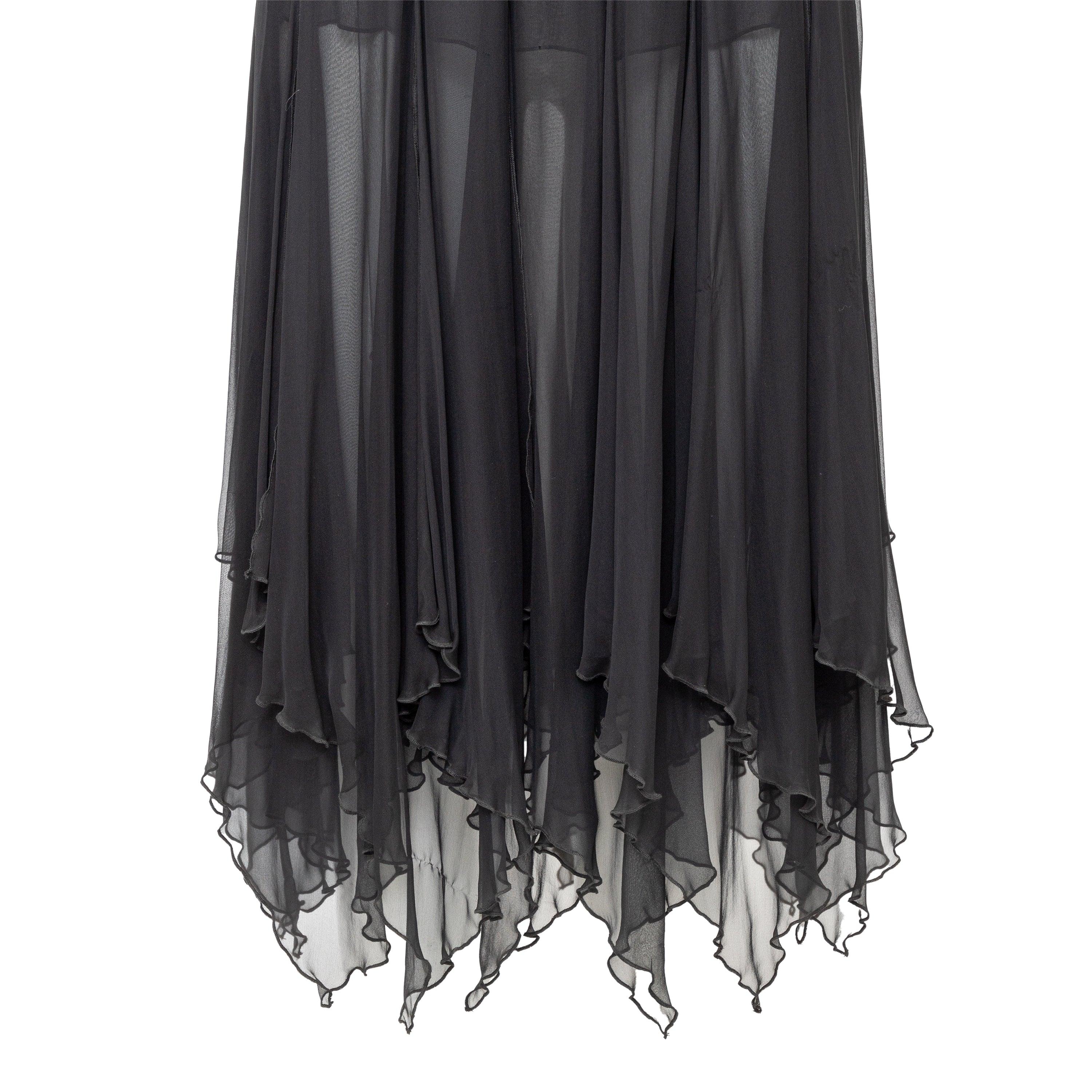 Women's Valentino Boutique Velvet and Chiffon Dress - '90s For Sale