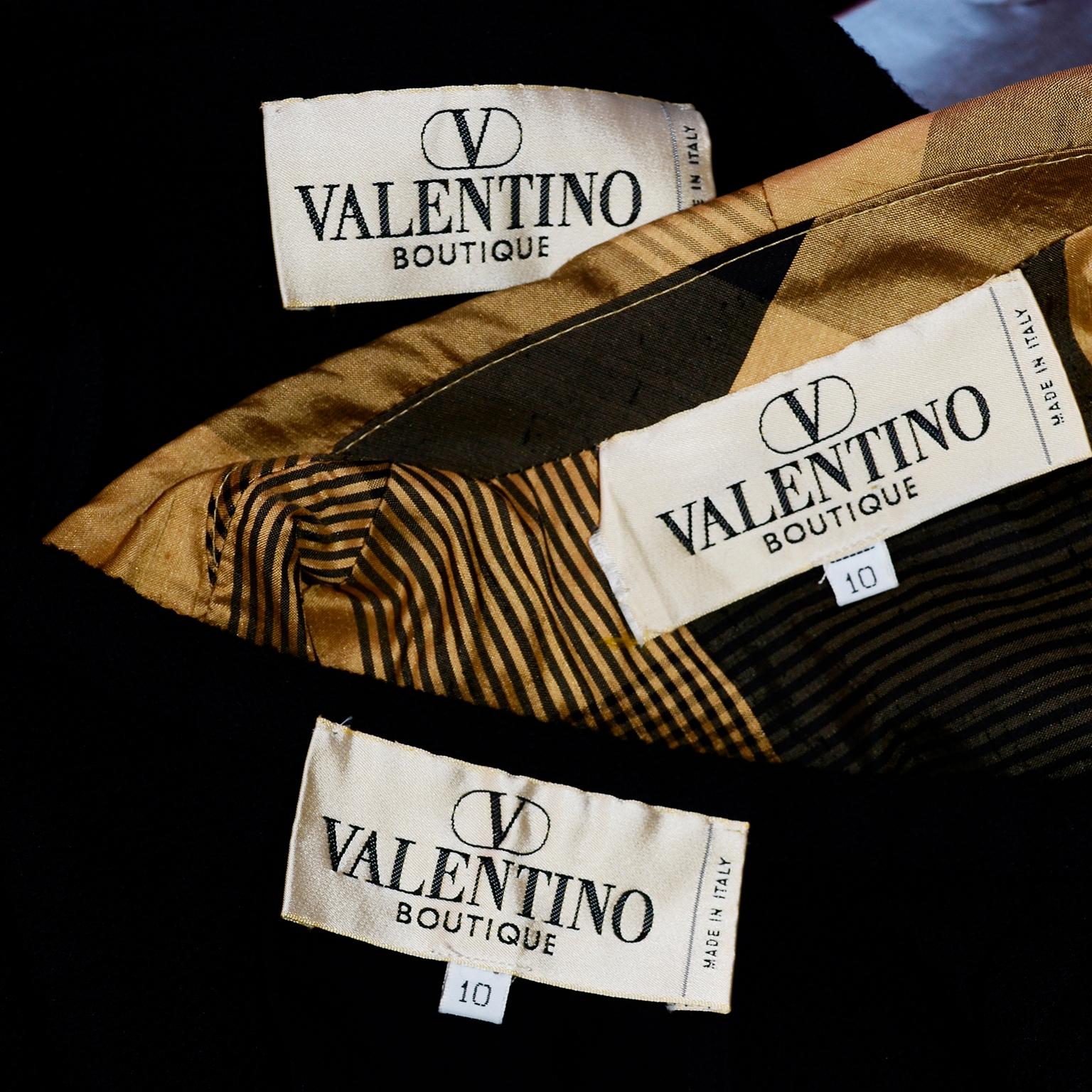 Valentino Valentino Boutique Vintage Schwarz Boucle Rock Anzug mit 2 Blazers Massiv & Kariert im Angebot 8