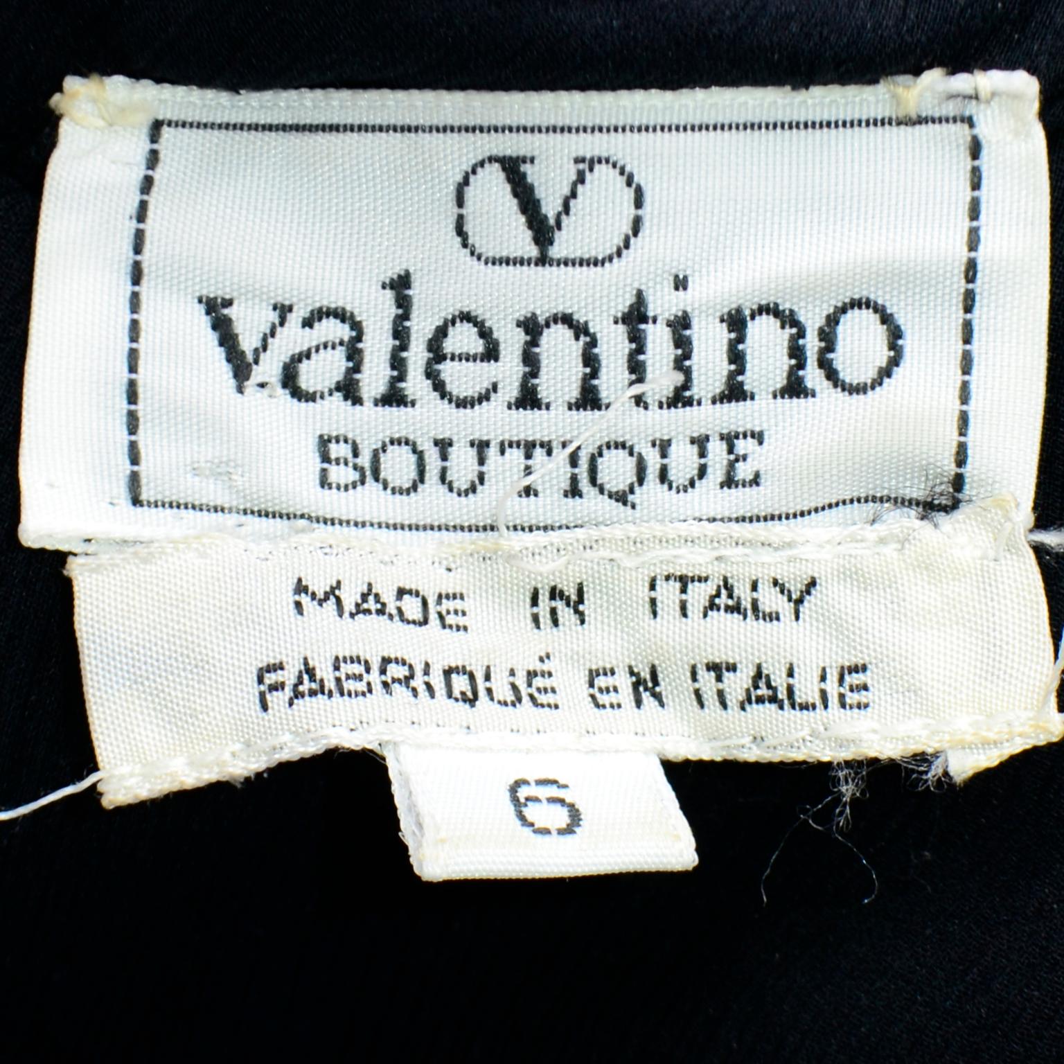 Valentino Boutique Vintage Black Long Sleeve Top w Marabou Feathers at ...