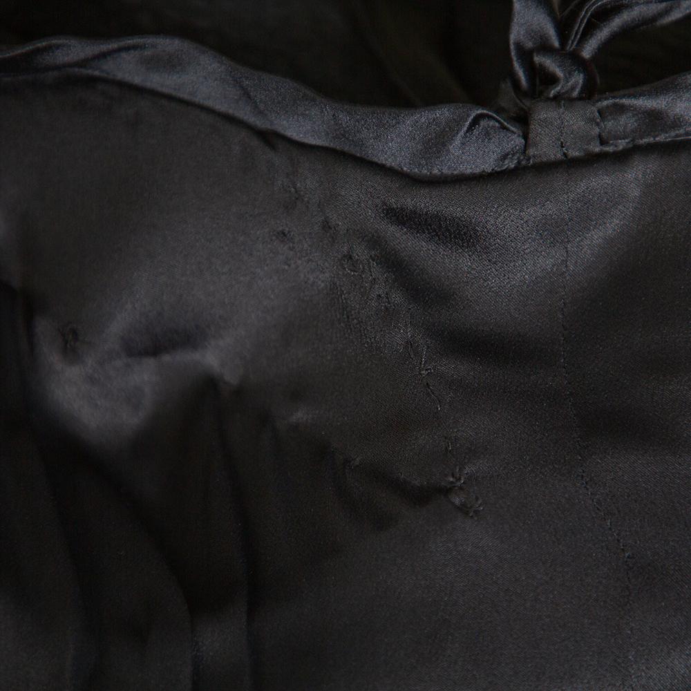 Valentino Boutique Vintage Black Textured Silk & Satin Tie Detail Sleeveless Max 1