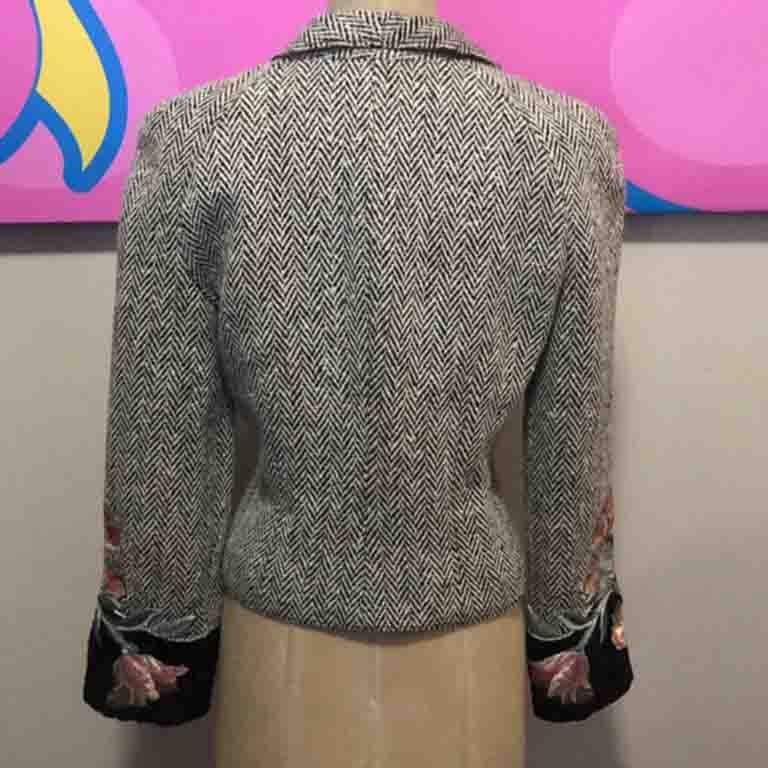 Women's Valentino Boutique Vintage Wool Embroidered Jacket For Sale