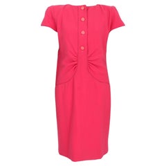 Valentino Boutique Wool Pink Sheath Dress Vintage 80s