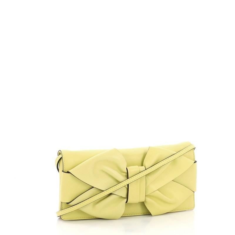 Yellow Valentino Bow Crossbody Bag Leather Small