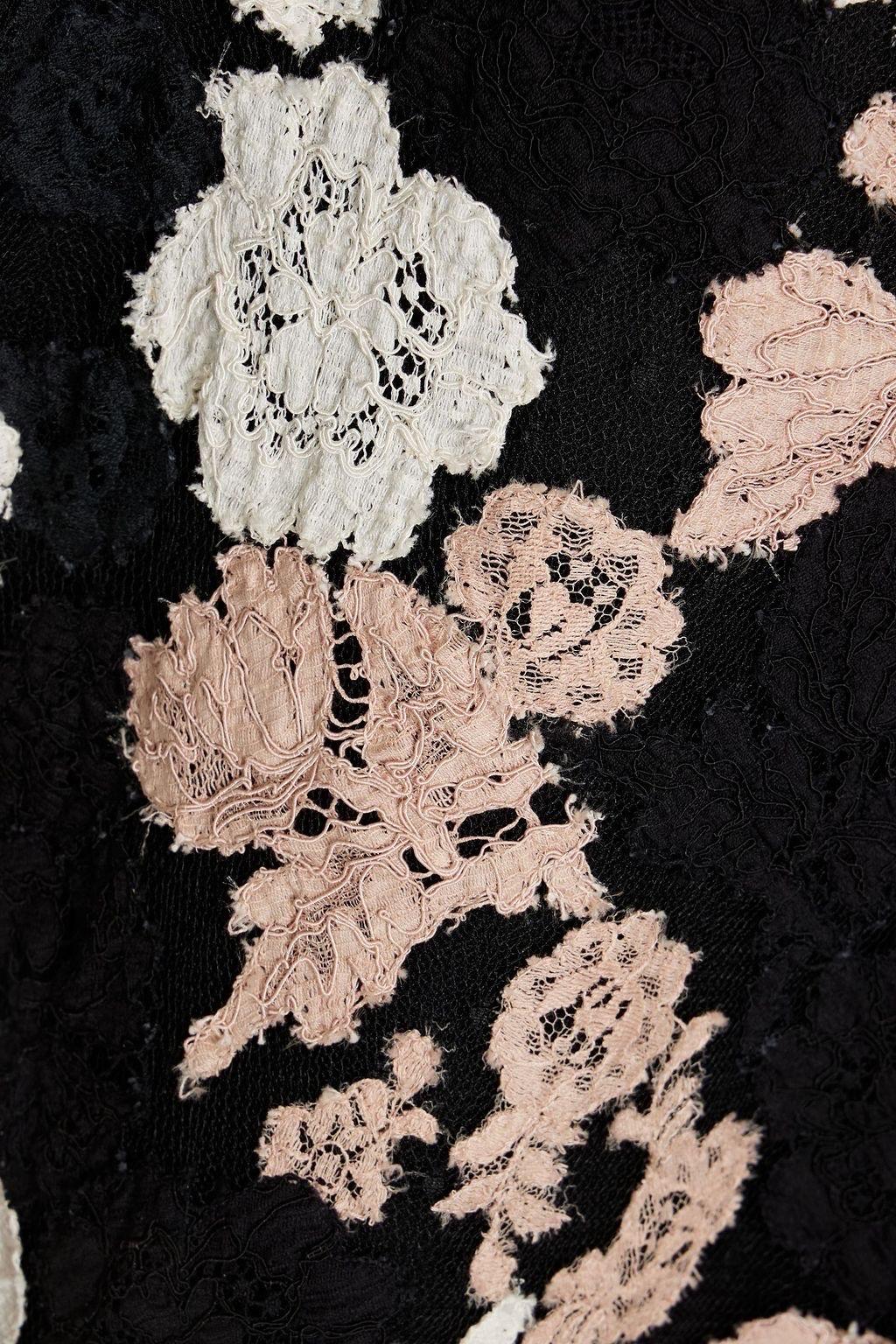 VALENTINO Breathtaking Black Floral Tulle & Lace Dress Gown XS For Sale 1