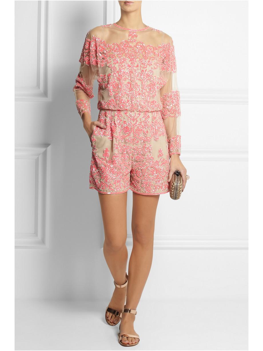 VALENTINO Impresionante mono de tul bordado a mano Romper Playsuit 4 XS en Bueno estado para la venta en Switzerland, CH
