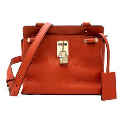 Valentino Brick Orange Grained Leather Shoulder Bag 