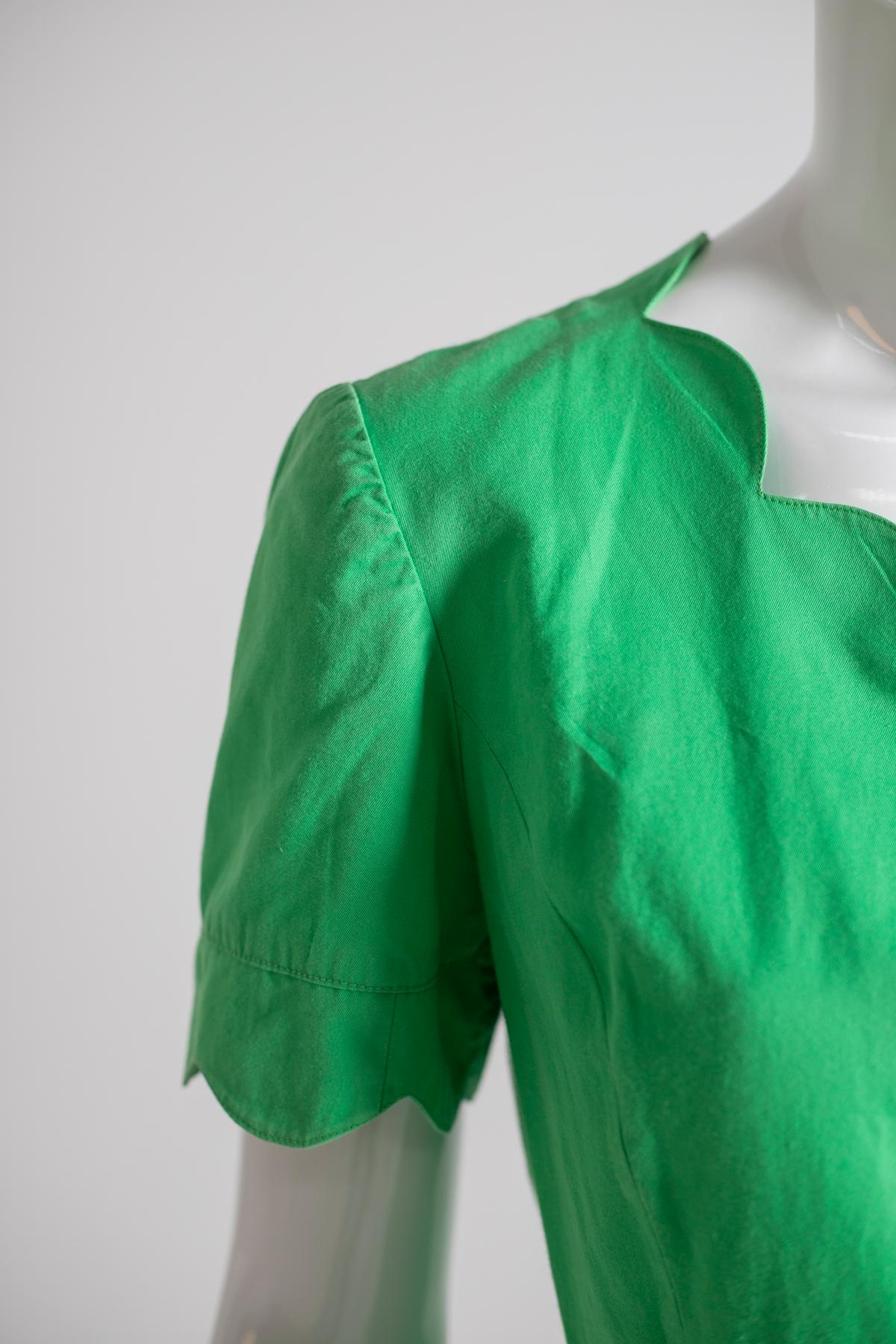 Valentino Brilliant Green Vintage Dress For Sale 6