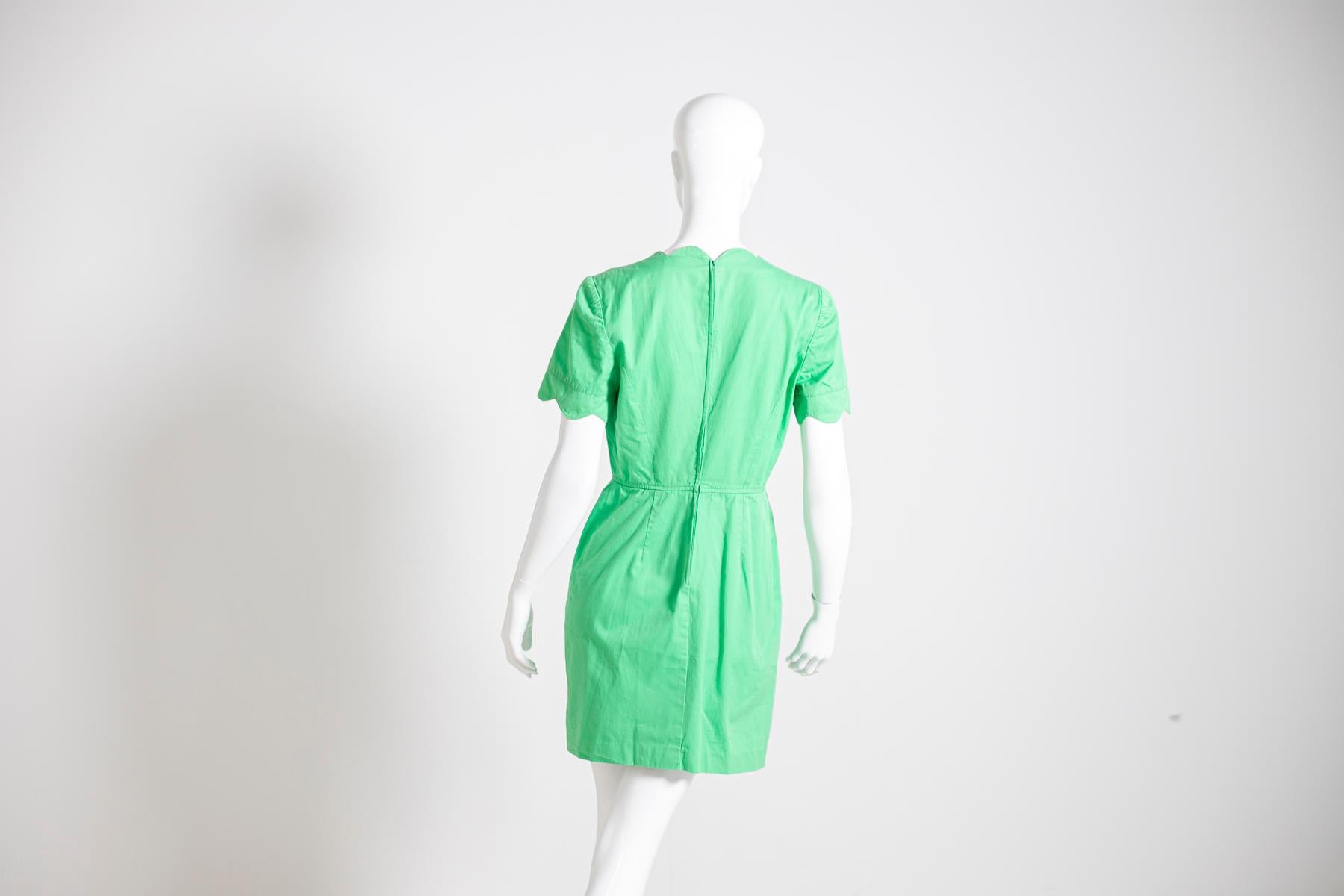 Valentino Brilliant Green Vintage Dress In Good Condition For Sale In Milano, IT