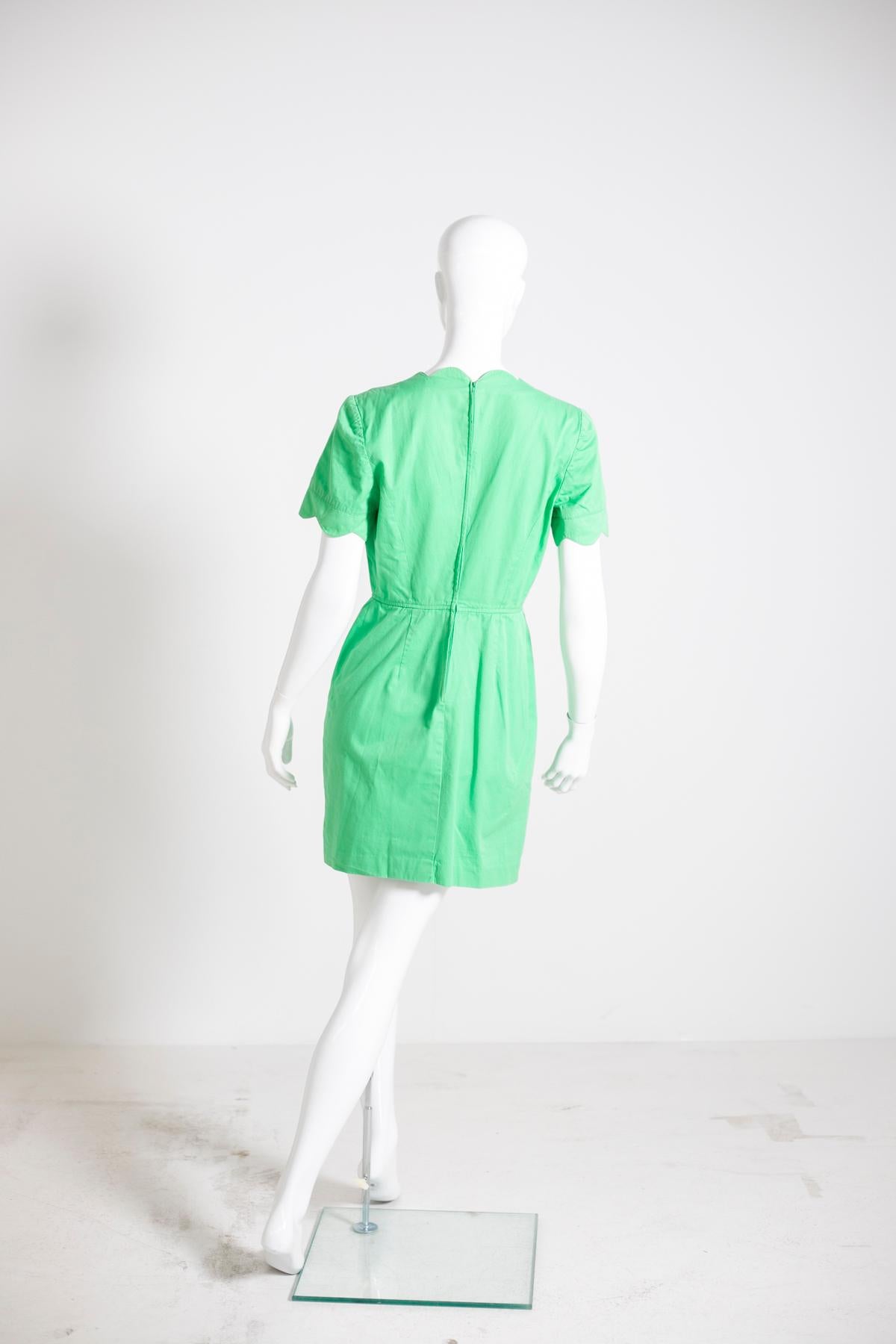Women's Valentino Brilliant Green Vintage Dress For Sale