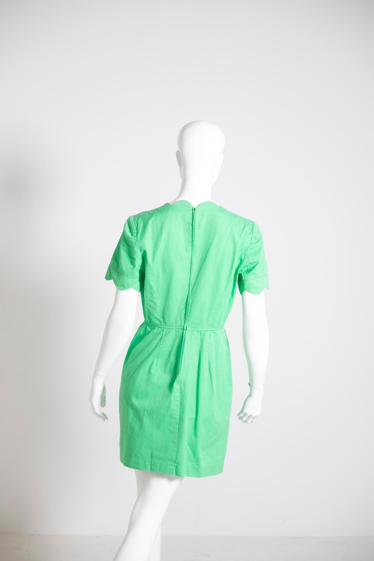 Valentino Brilliant Green Vintage Dress For Sale 1