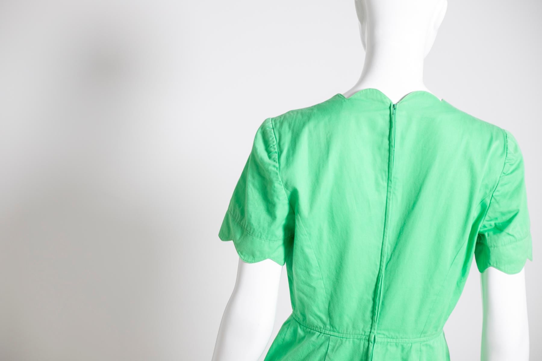 Valentino Brilliant Green Vintage Dress For Sale 2