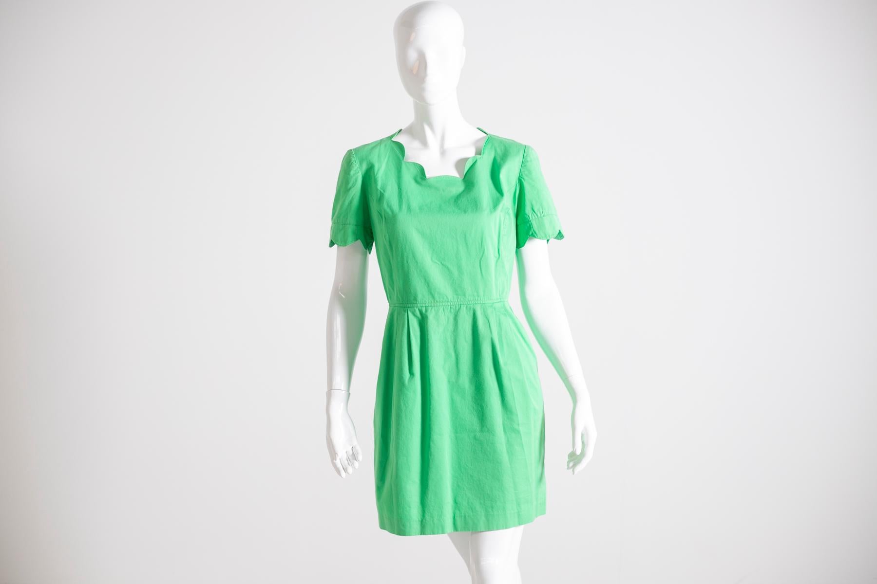 Valentino Brilliant Green Vintage Dress For Sale 3
