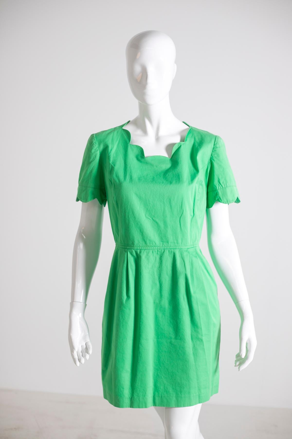 Valentino Brilliant Green Vintage Dress For Sale 5