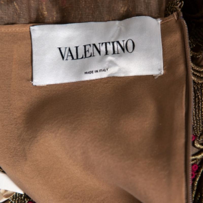 Valentino Bronze Spitze Overlay Etuikleid L 1