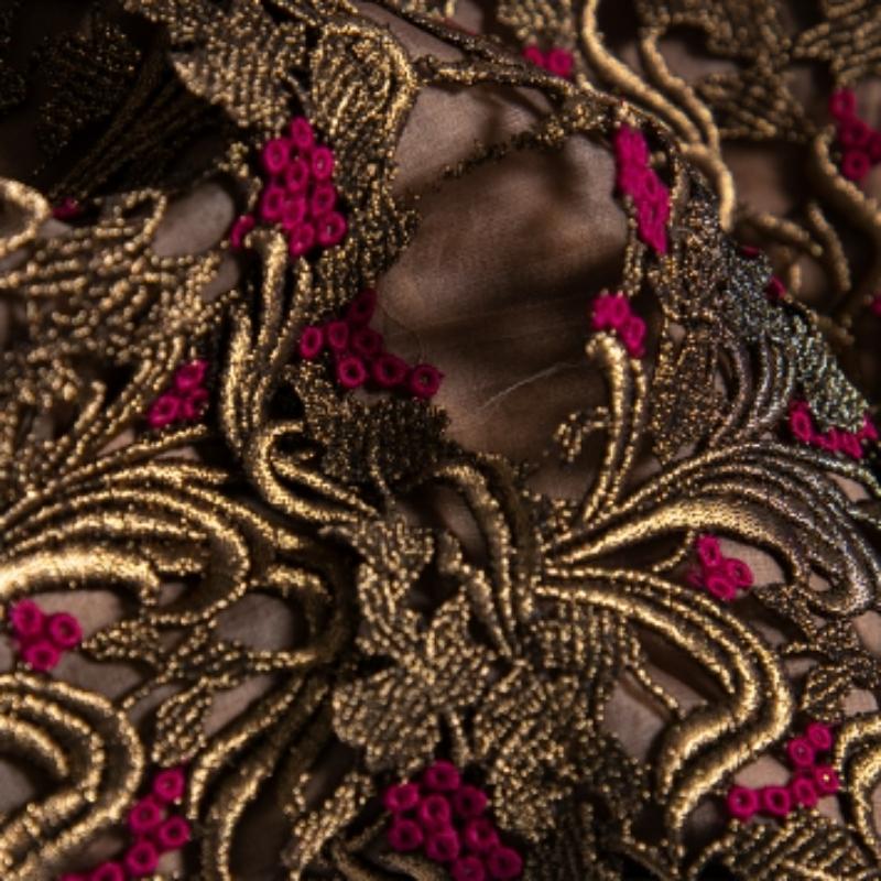 Valentino Bronze Spitze Overlay Etuikleid L 3