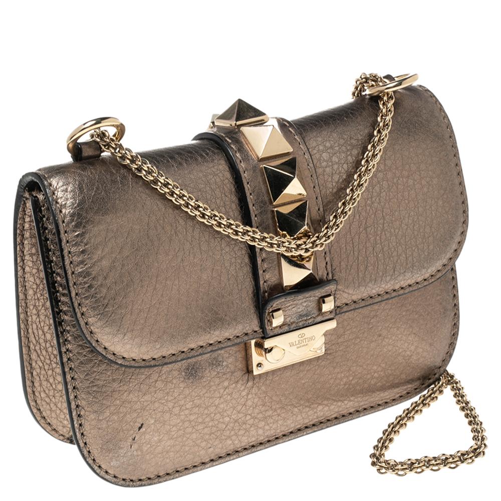 bronze leather bag