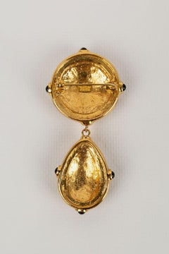 Valentino Brooch in Golden Enamelled Metal Spindle