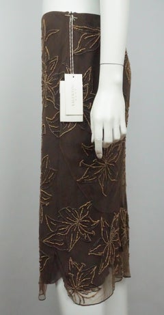 Valentino Brown Beaded Skirt - NWT