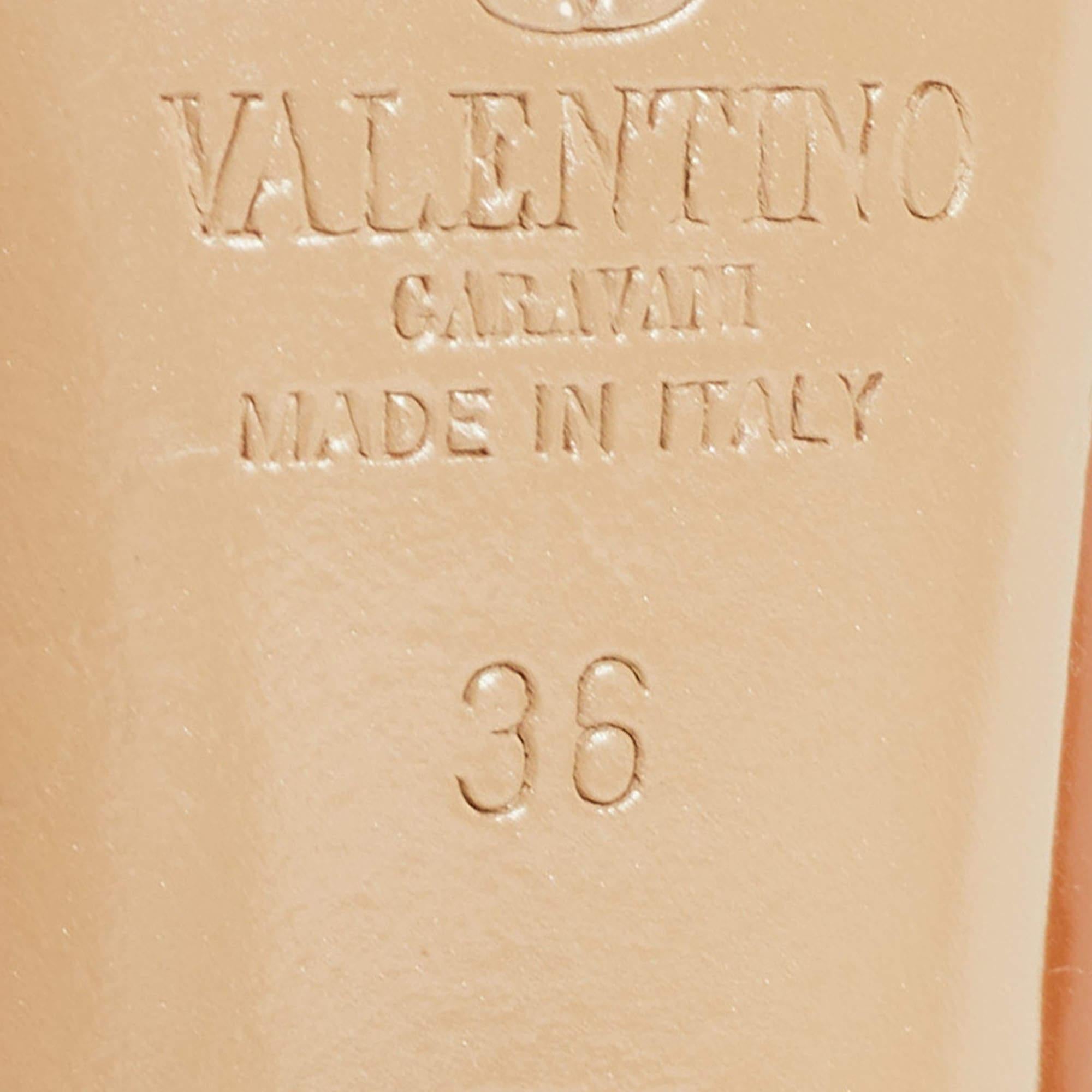Valentino Brown/Beige Patent Rockstud Pumps Größe 36 1