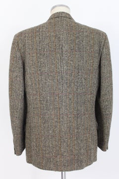 Valentino Brown Beige Wool Tweed Double Breasted Jacket