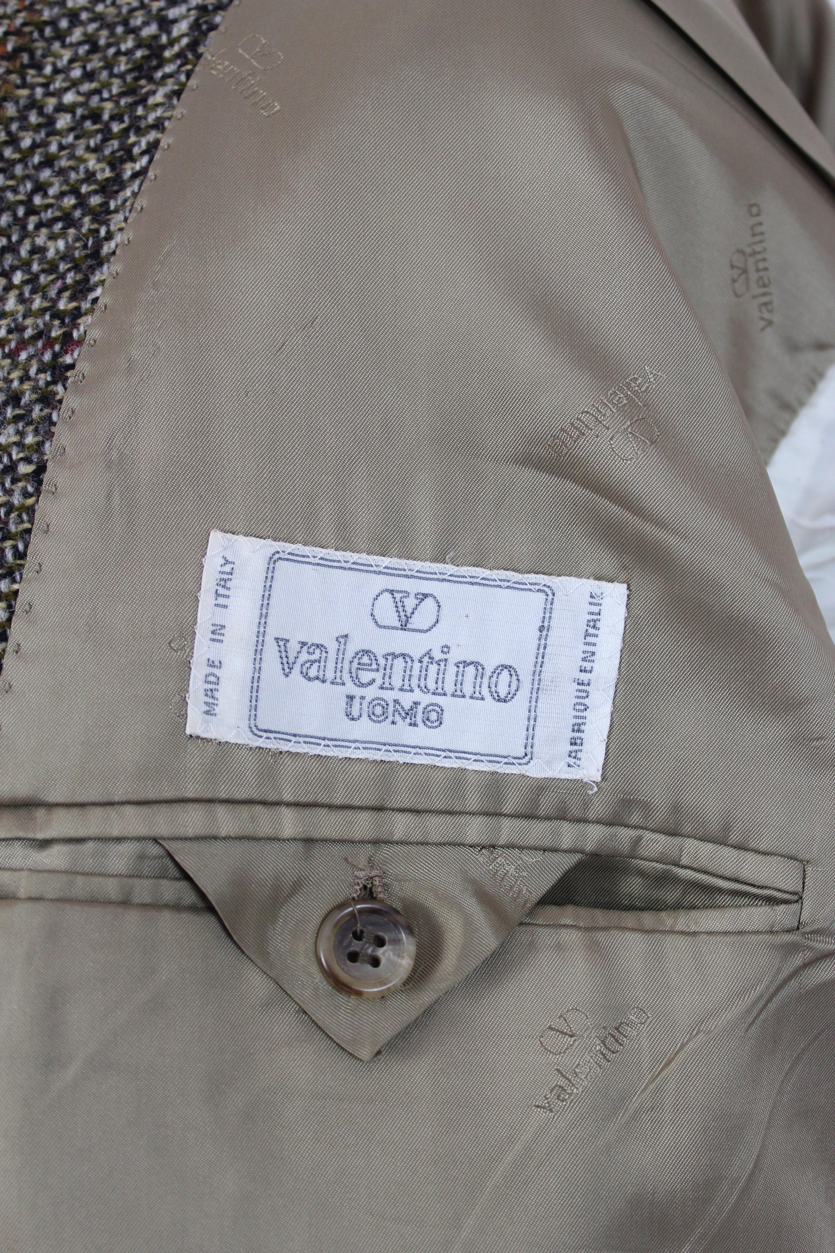 Women's Valentino Brown Beige Wool Tweed Double Breasted Jacket