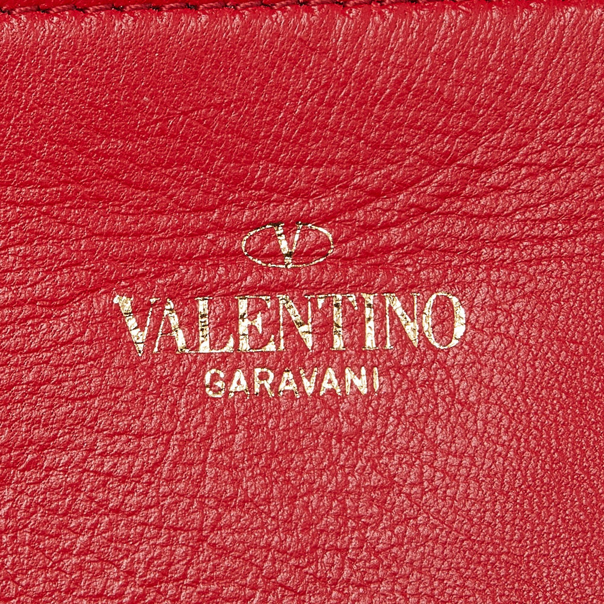 Valentino Brown/Black Leather Medium VLOGO Escape Tote For Sale 4