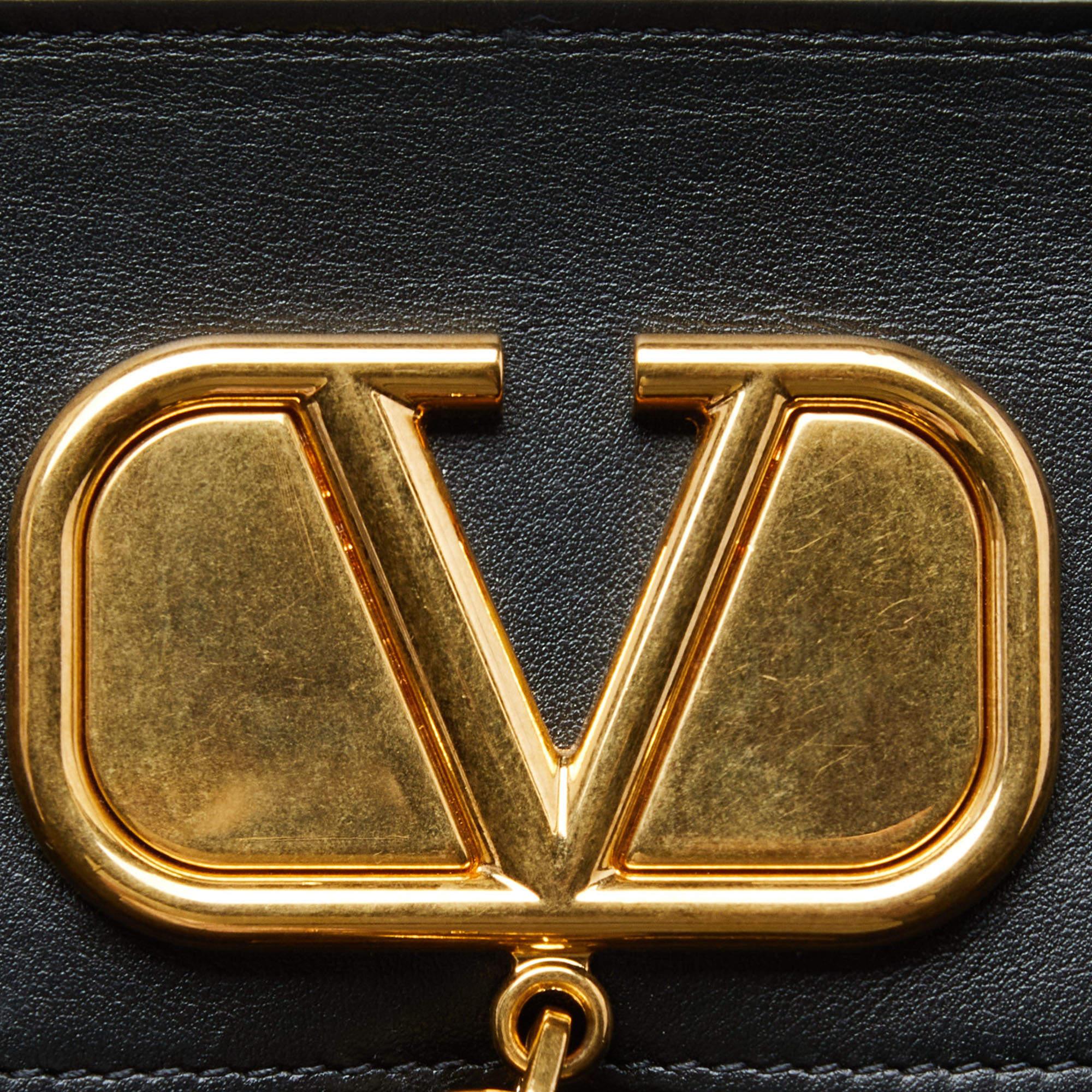 Valentino Tote media VLOGO Escape in pelle marrone/nera in vendita 3