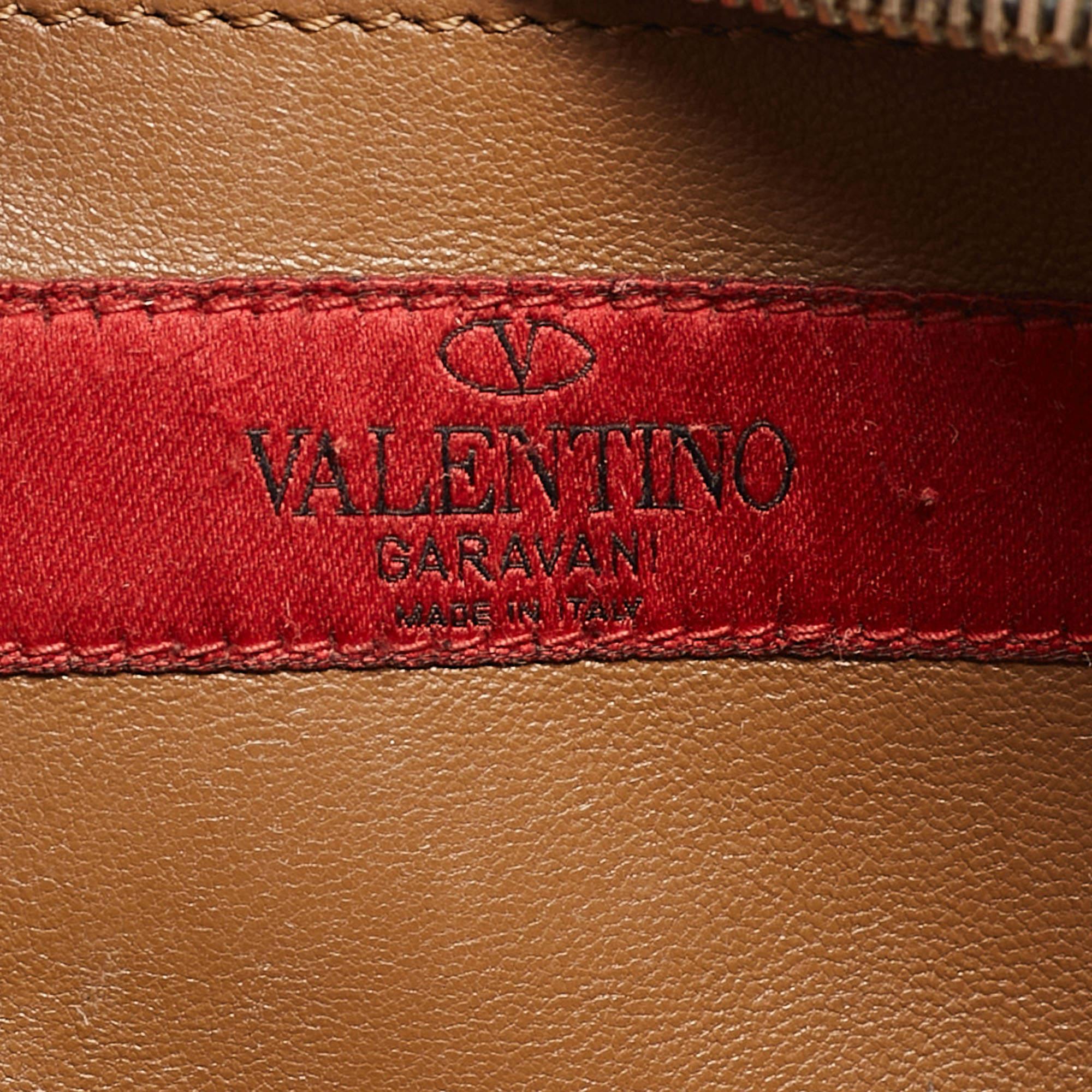 Valentino Brown/Black Leather Rockstud Crossbody Bag 2
