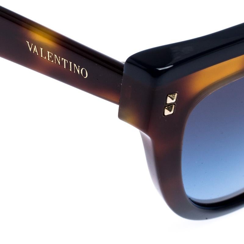 Women's Valentino Brown/Blue Gradient VA4034 Cat Eye Sunglasses