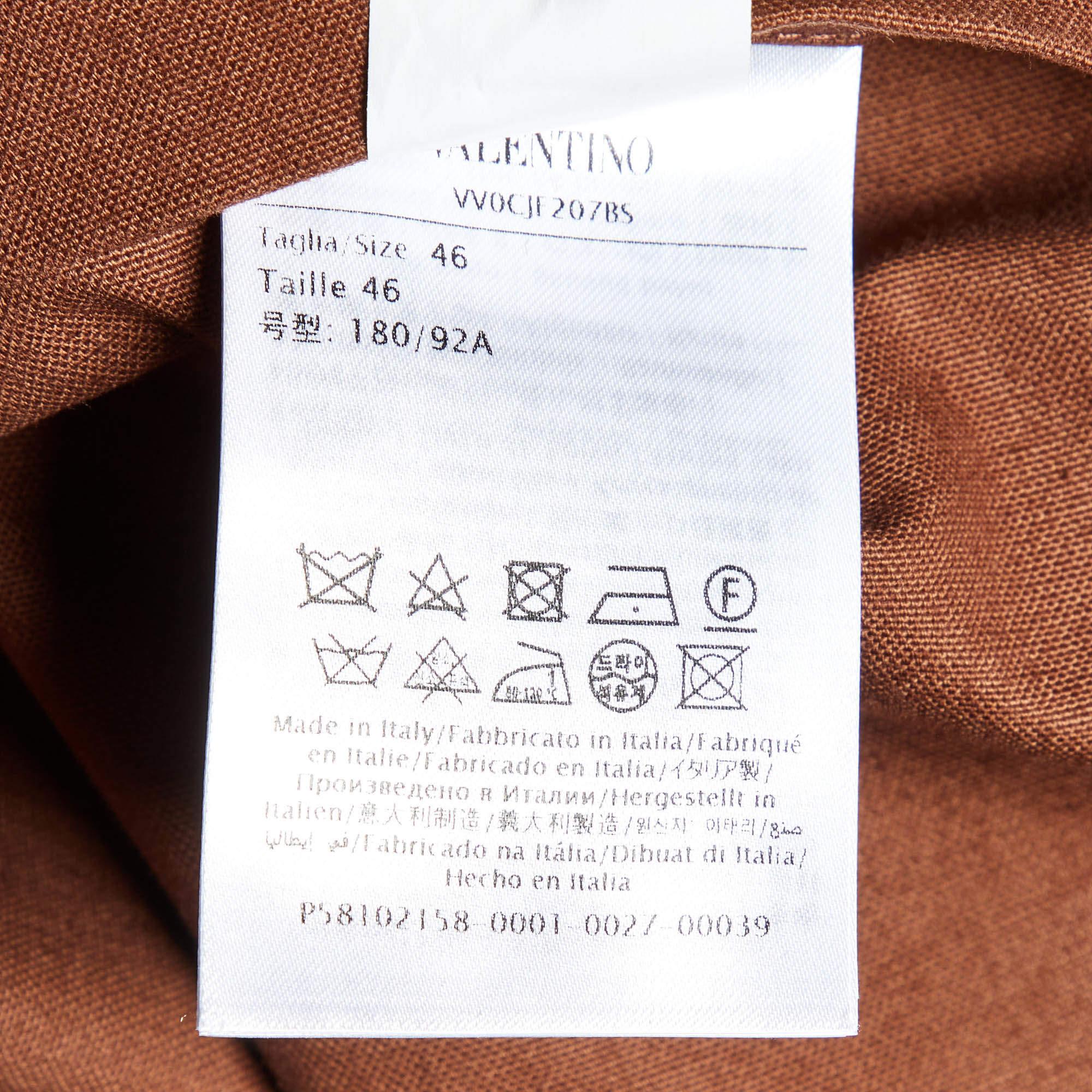 Valentino Giacca Blouson in cotone marrone impreziosita da perline S in vendita 1